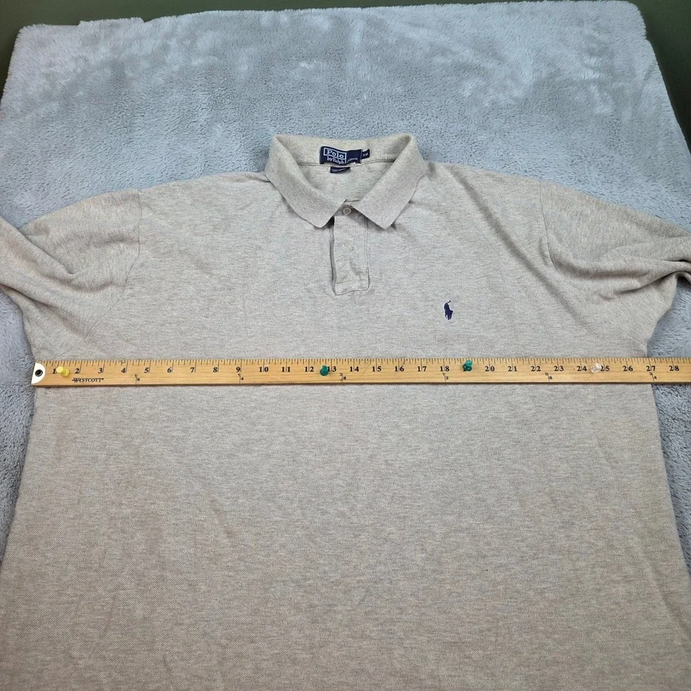 Polo Ralph Lauren Polo Shirt Mens XXL Short Sleeve Pique Pony Logo Tan Heather